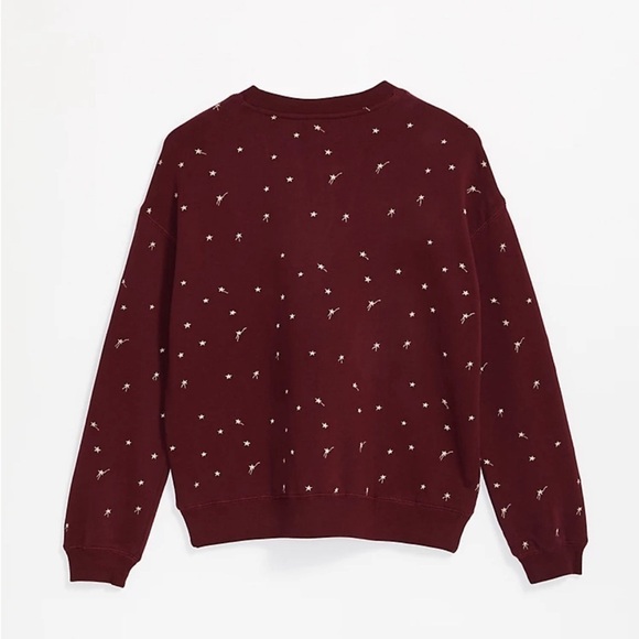 Lou & Grey Shooting Star Terry Sweatshirt, Burgundy size M Holiday Christmas - Picture 1 of 6
